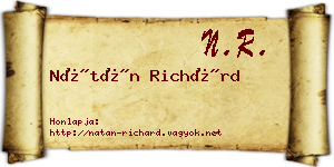 Nátán Richárd névjegykártya